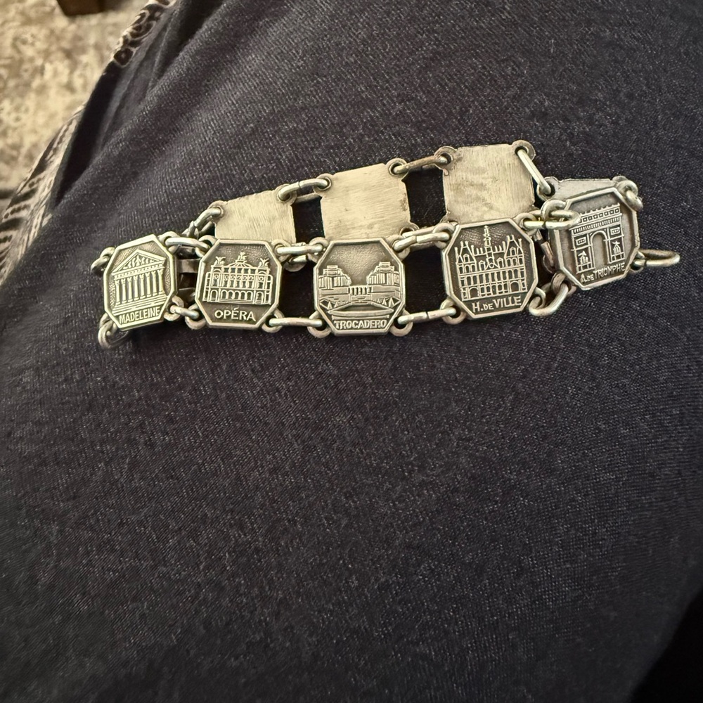 Paris Silver Chain Bracelet with Architectural Charms